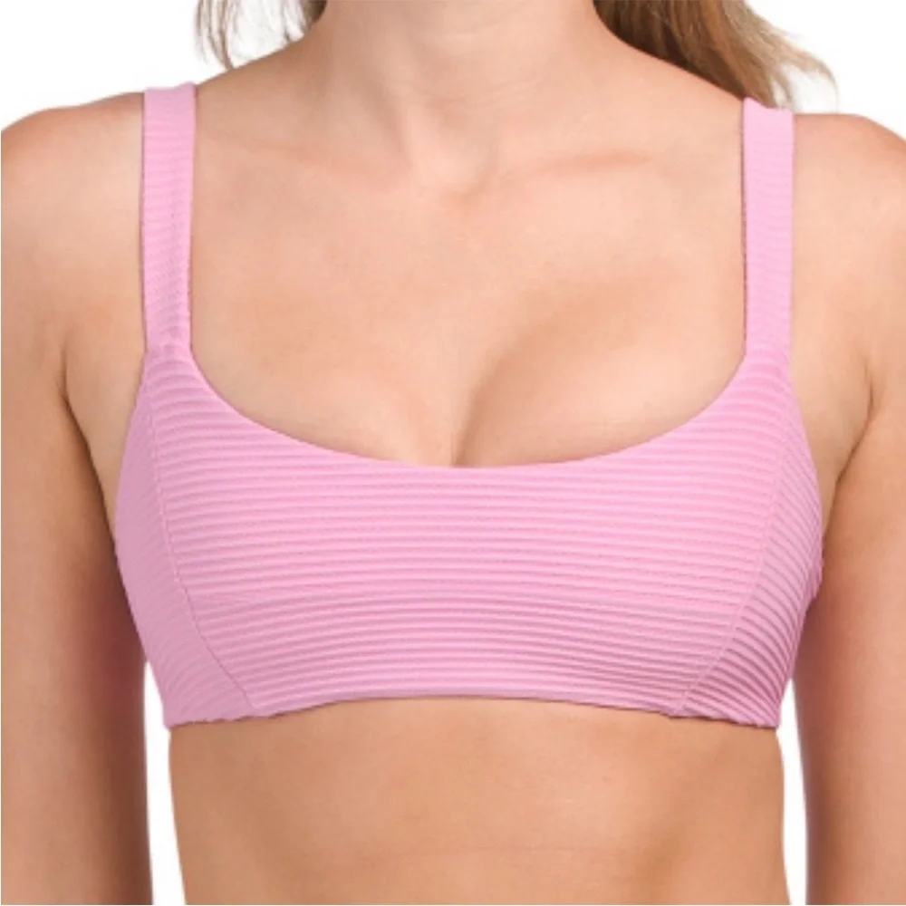 NWT L*SPACE Jess/Desi Ribbed Two-piece Bikini Set | rosebud pink | revolve